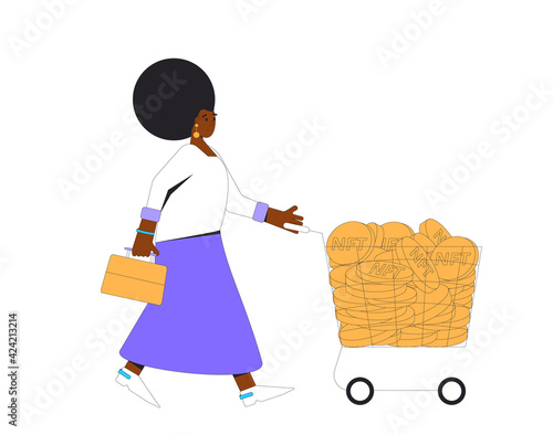 NFT. Non Fungible Token. Vector illustration.