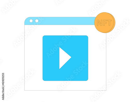 NFT. Non Fungible Token. Vector color illustration.