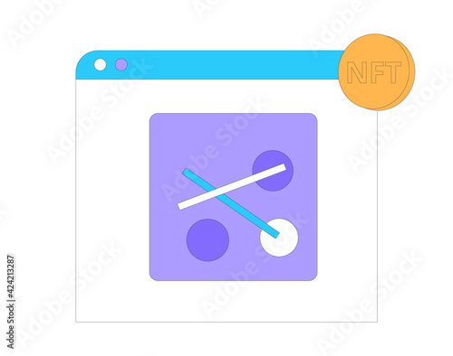 NFT. Non Fungible Token. Vector color illustration.