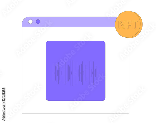 NFT. Non Fungible Token. Vector color illustration.