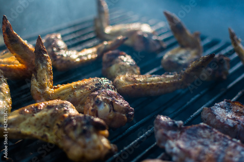 close-up photo of food preparing barbeque