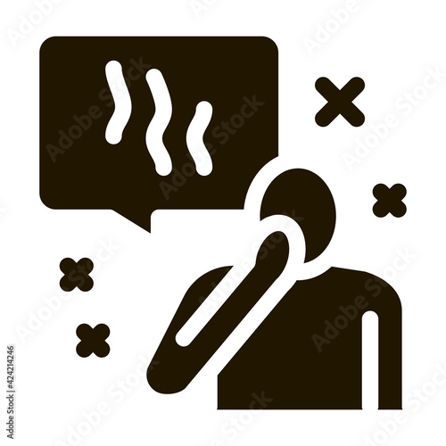 human talk aroma odor glyph icon vector. human talk aroma odor sign. isolated symbol illustration