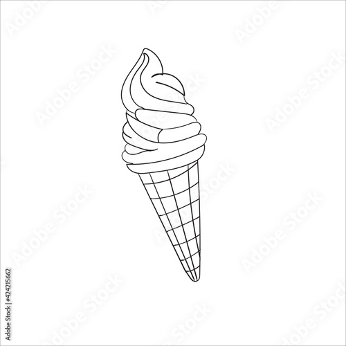 hand drawing doodle ice cream illustration