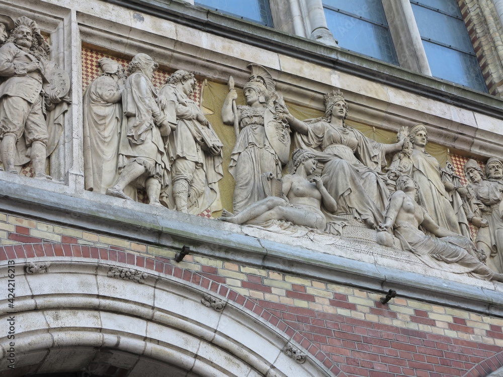 Obraz premium Amsterdam Rijksmuseum Facade Bas Relief Detail
