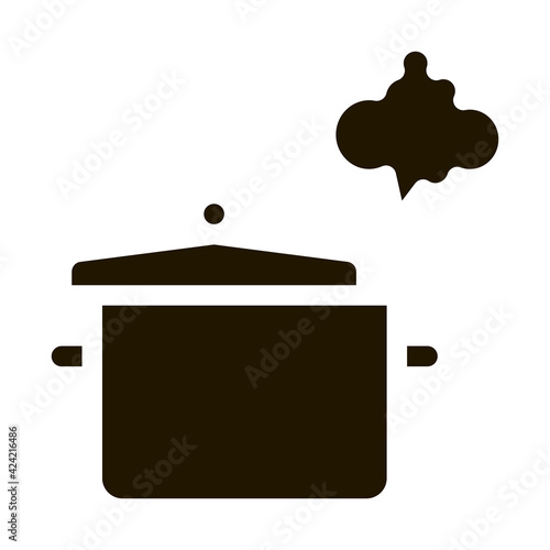 cooking odor glyph icon vector. cooking odor sign. isolated symbol illustration
