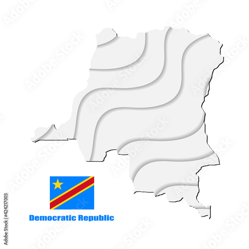 Democratic Republic map on white background. vector illustration.