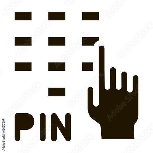entre pin code glyph icon vector. entre pin code sign. isolated symbol illustration