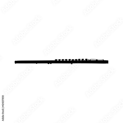 Silhouette image musical instrument flute