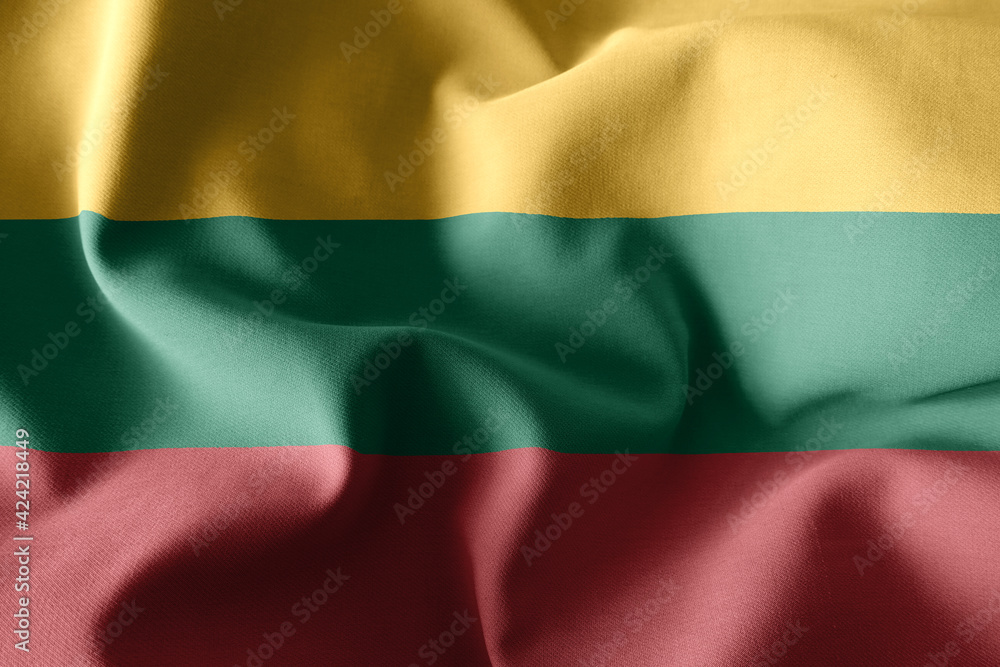 3d rendering waving silk flag of Lithuania 3d rendering waving silk flag of Lithuania