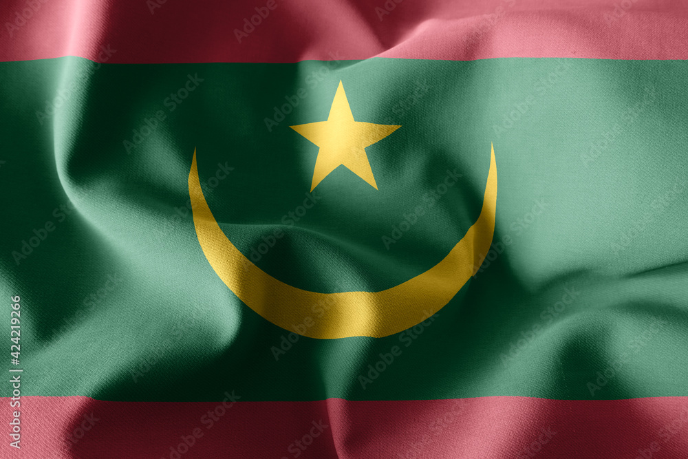 3d realistic waving silk flag of Mauritania 3d realistic waving silk flag of Mauritania