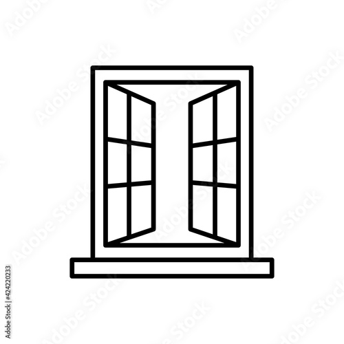 Window icon in trendy flat design