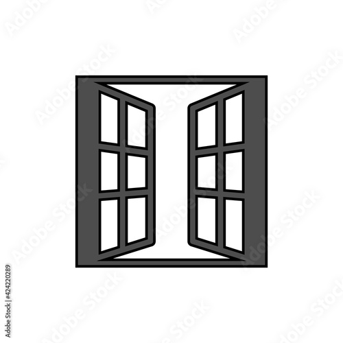 Window icon in trendy flat design