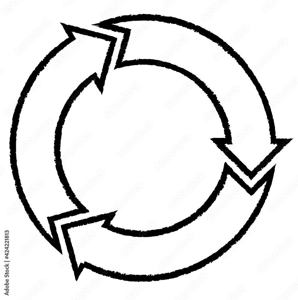 回転する円形の矢印アイコン ブラシテクスチャ Adobe Stock