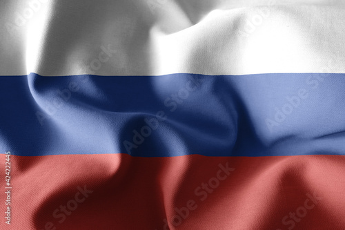 3d rendering waving silk flag of Russia