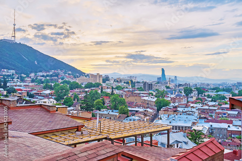 Evening over Tbilisi roofs, Georgia photo