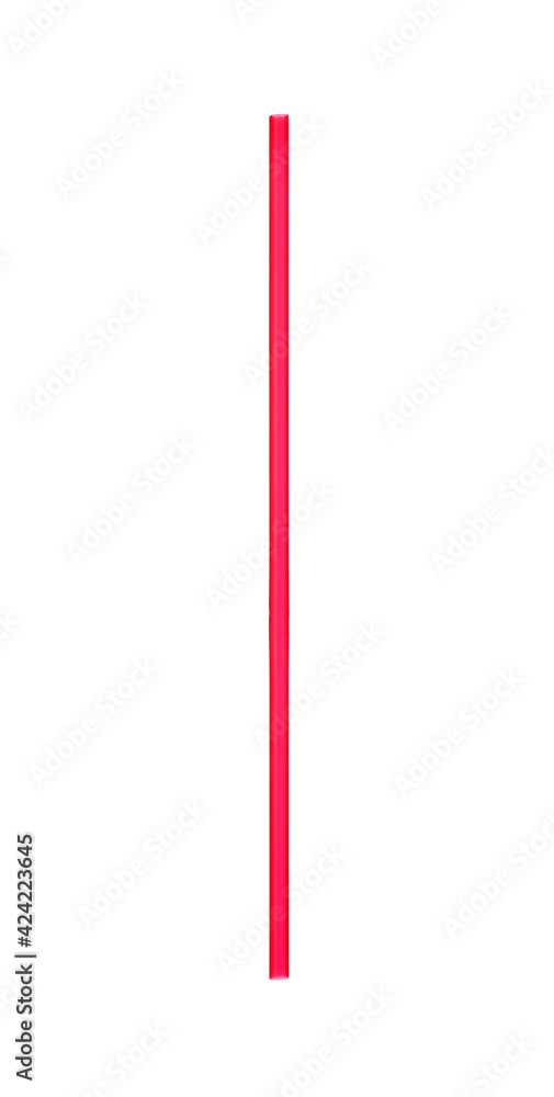 Red plastic straw for drink isolated on white Red plastic straw for drink isolated on white