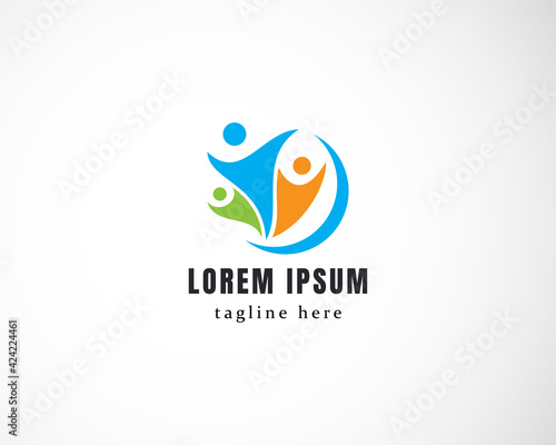 people creative beauty color logo illustration vector