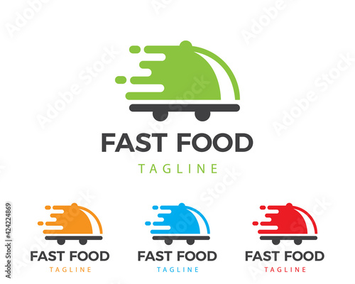 fast food logo delivery creative design illustration vector