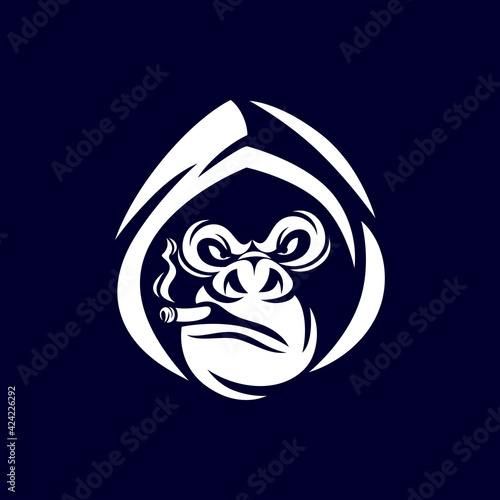 Gorilla logo design, vector illustration