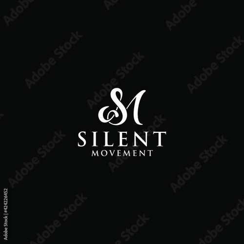 initial SM logo design vector photo