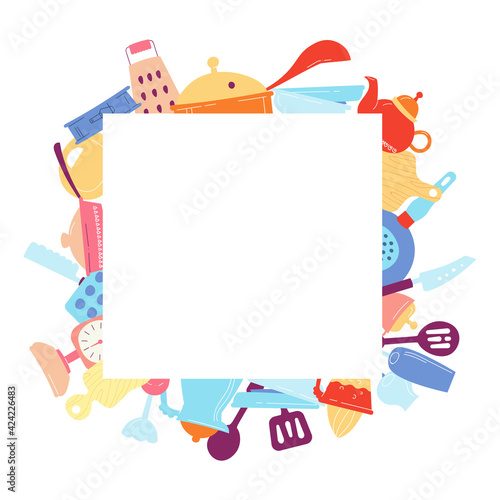 Kitchen utensils set of elements for home cooking