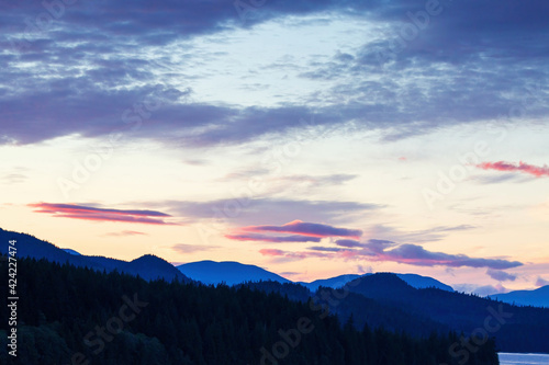 Sunset over the Vancouver Island from a criuse ship returning to Vancouver from Alaska. © TerryRicher