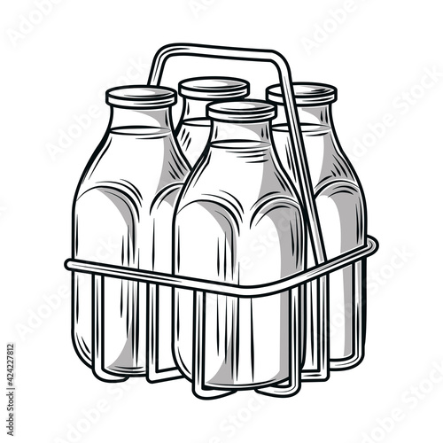 sketch milk bottles