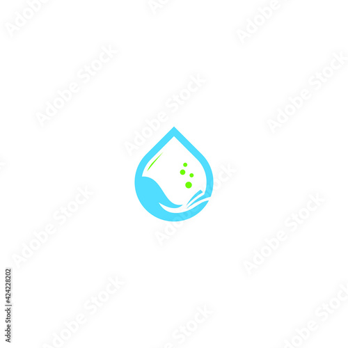 hand and water logo design vector