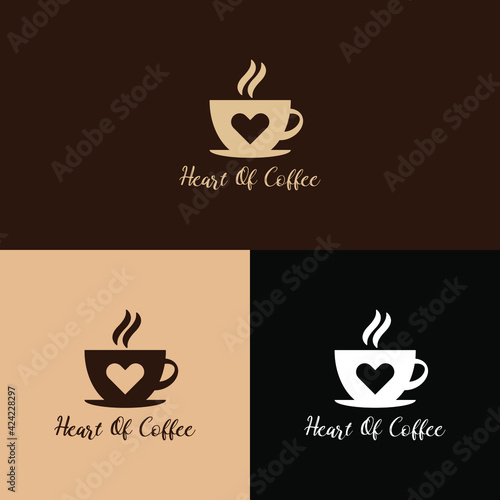 Heart Of Coffee Icon Logo Design template use for your business or personal branding identity modern  simple  minimal  and easily editable file