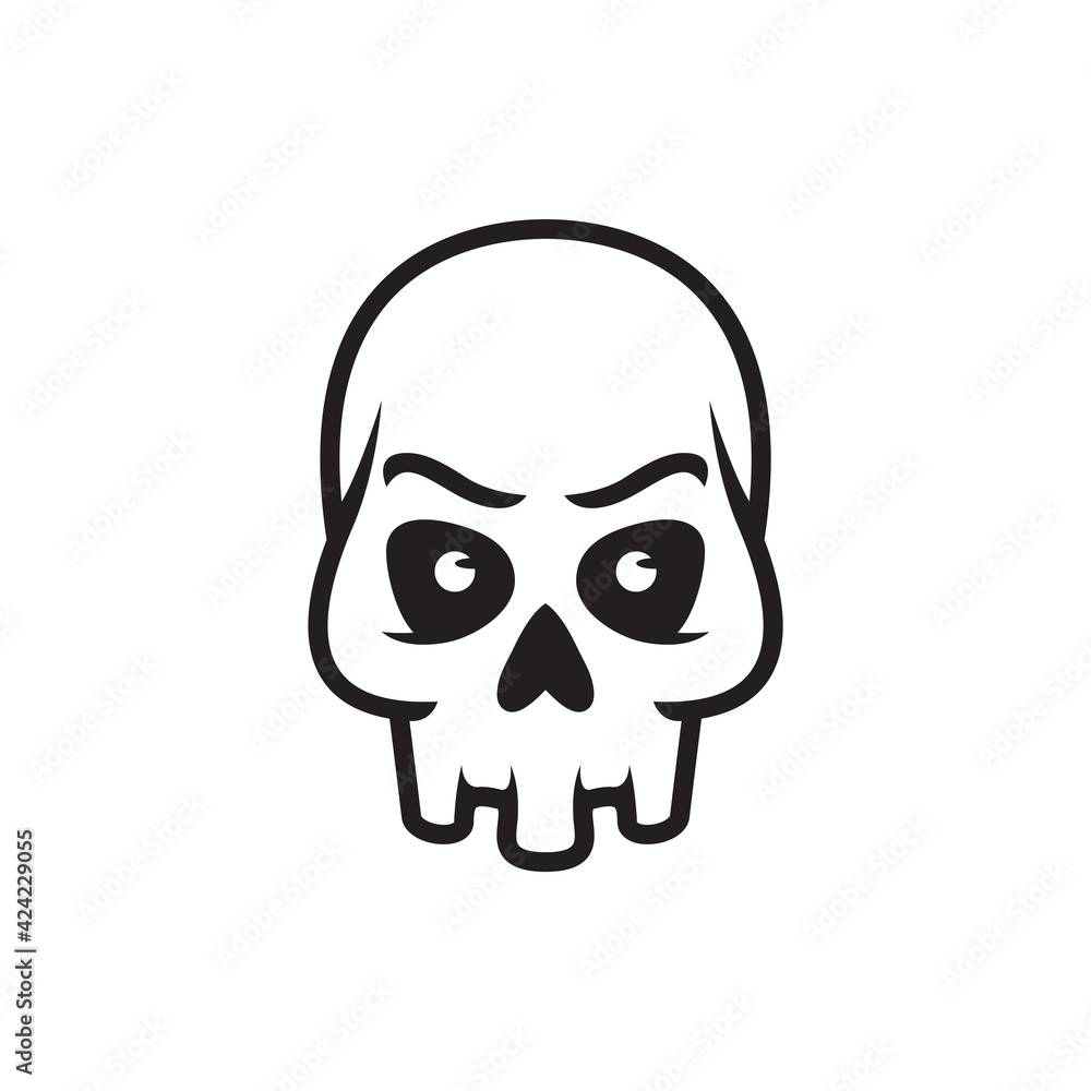 black and white of simple skull drawing black and white of simple skull drawing