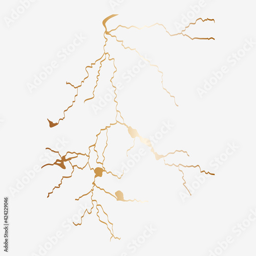 Gold kintsugi cover design vector. Luxury golden marble texture. Crack and broken ground pattern for wall arts, home decoration, print and wallpaper.