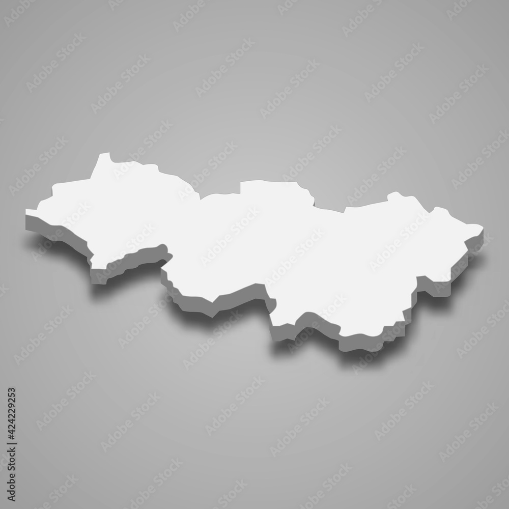 3d isometric map of Cao Bang Province of Vietnam 3d isometric map of Cao Bang Province of Vietnam