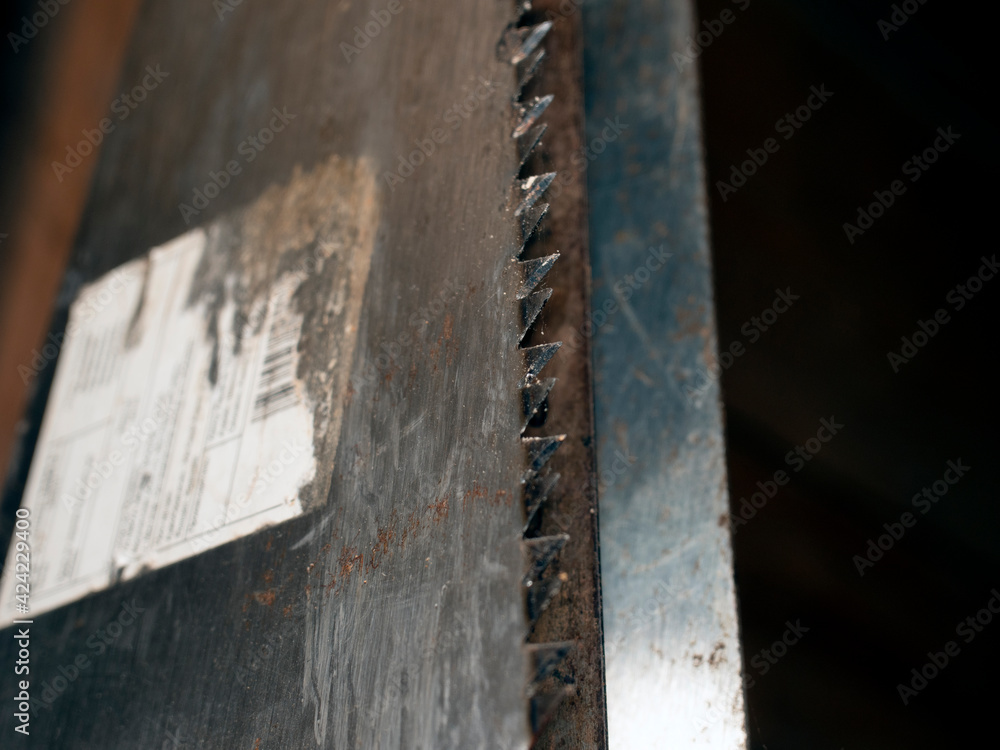 fragment of a metal saw blade for wood fragment of a metal saw blade for wood
