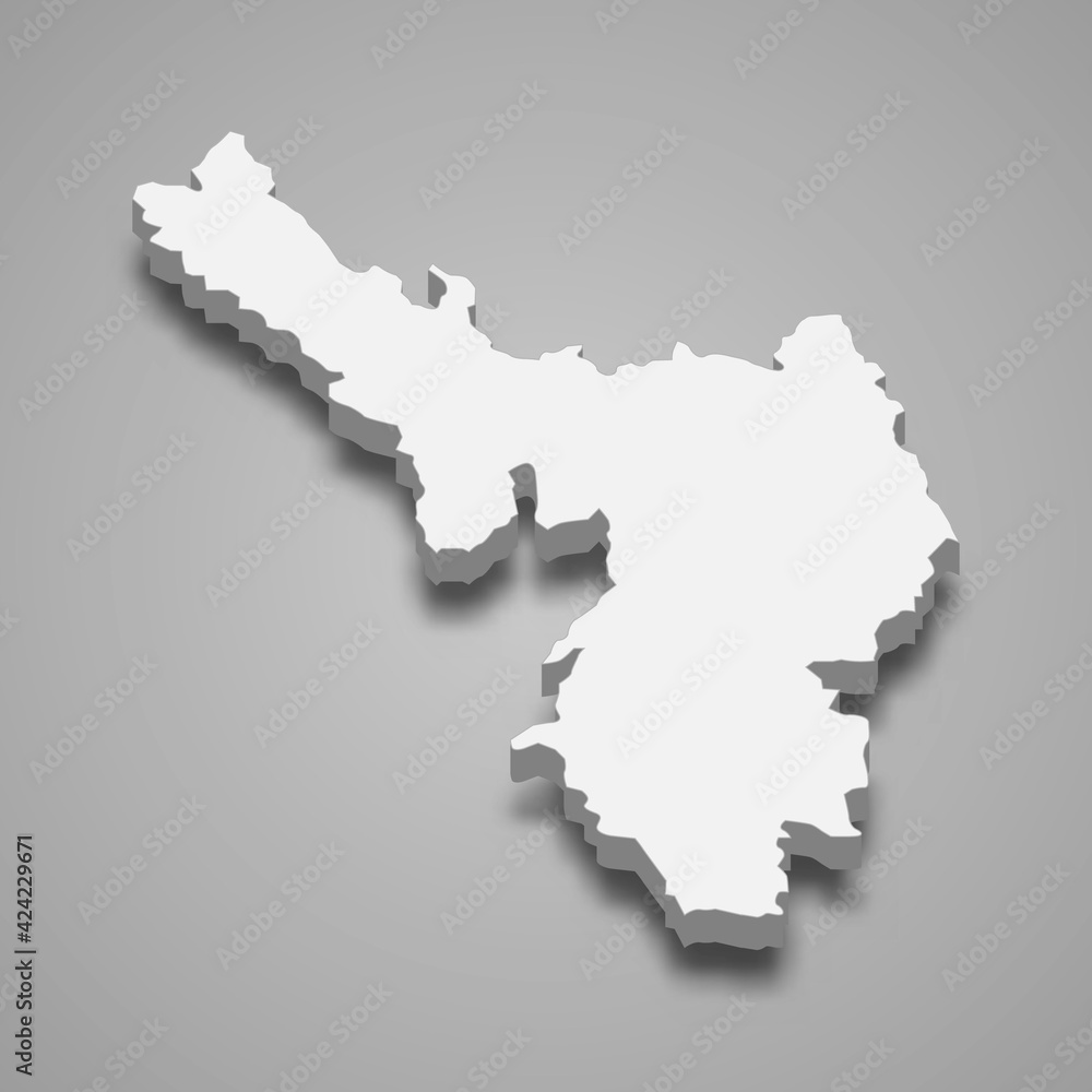 3d isometric map of Dien Bien Province of Vietnam 3d isometric map of Dien Bien Province of Vietnam