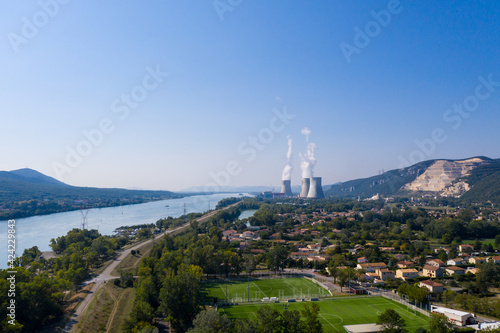 drone view of nuclear reaktor at the rhone 