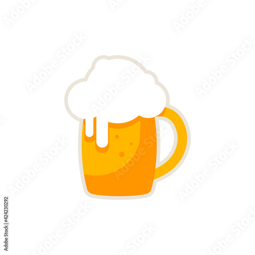 Beer icon. Vector beer. Glass with beer isolated on a white background