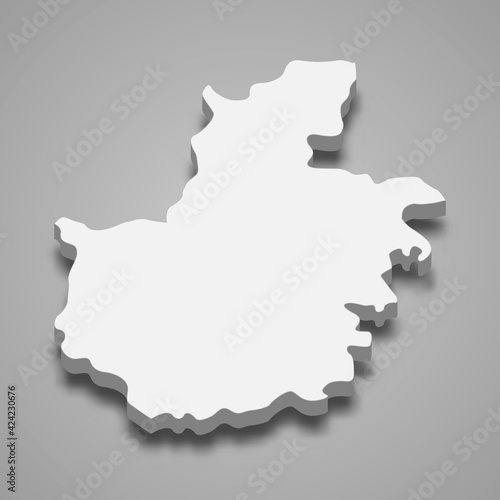 3d isometric map of Hai Duong Province of Vietnam
