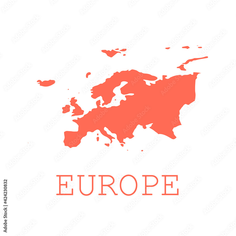 Continent of Europe. Continent map template. Vector illustration Continent of Europe. Continent map template. Vector illustration