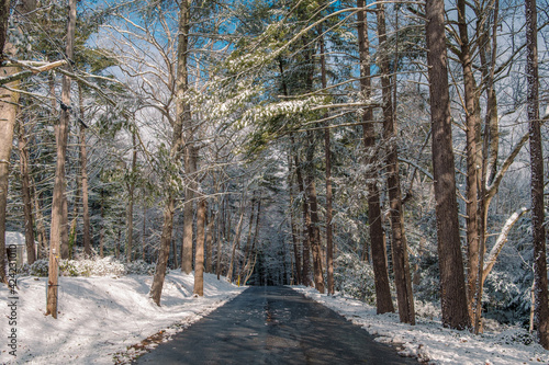 Road trip in the winter. Snow day and adventure.