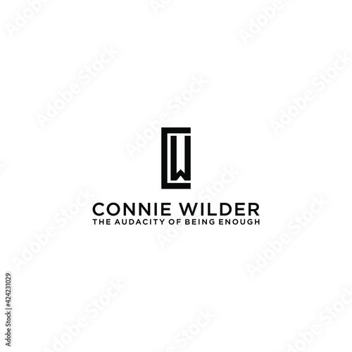 initial CW logo design vector