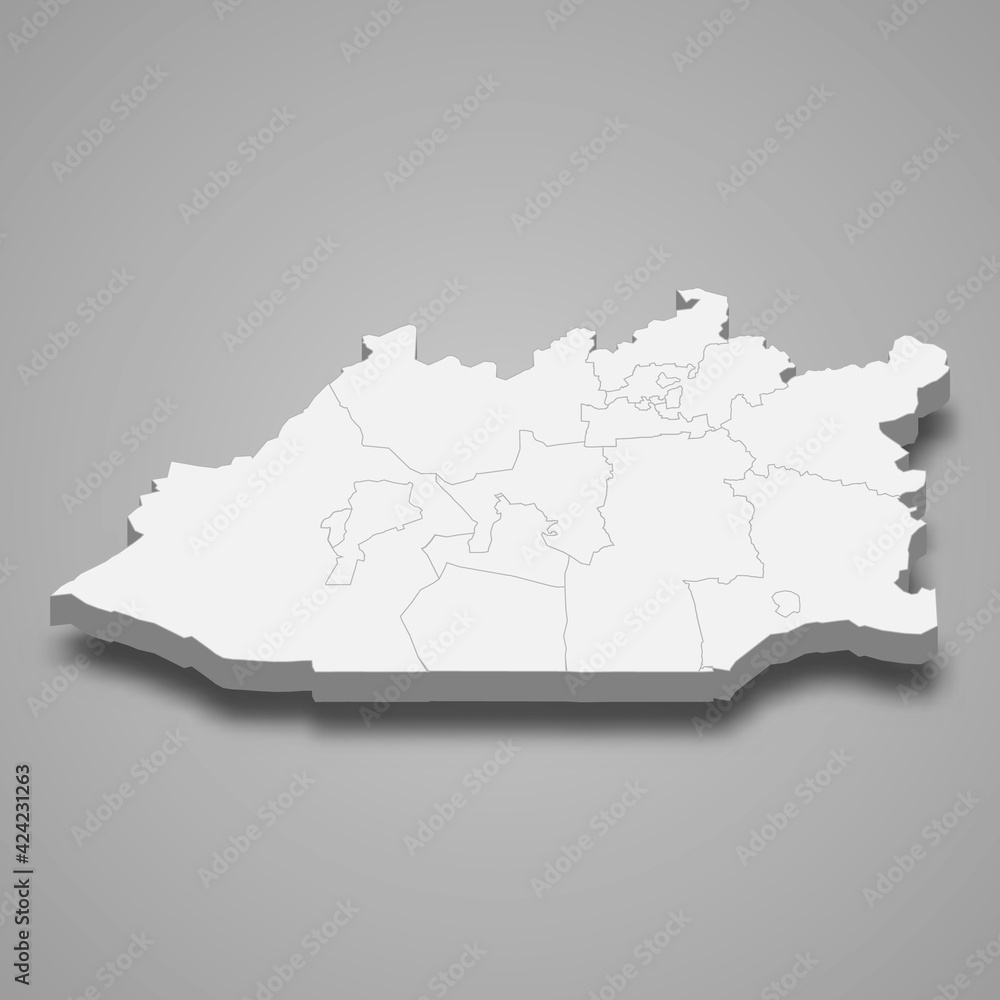 3d isometric map of Karaganda oblast is a region of Kazakhstan 3d isometric map of Karaganda oblast is a region of Kazakhstan