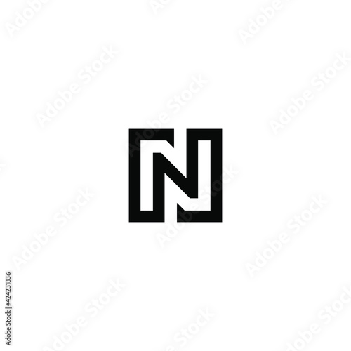 initial N logo design vector