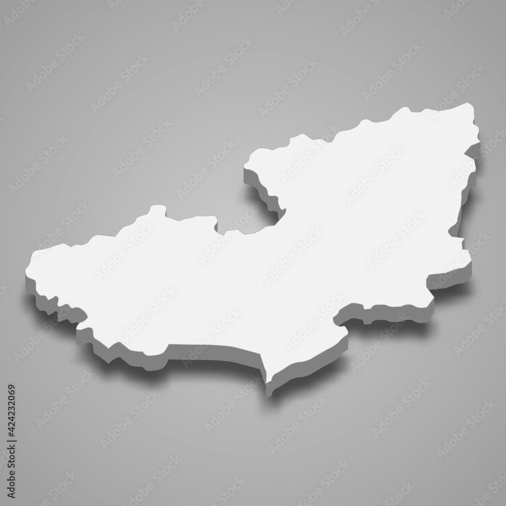 Fototapeta premium 3d isometric map of Lam Dong Province of Vietnam