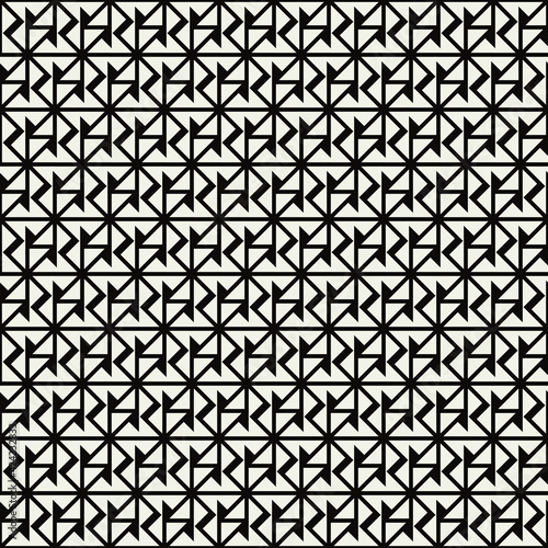Seamless Ways Monochrome Abstract Tile. Vector Repeat Shape. © Crashik