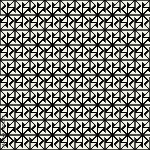 Seamless Ways Monochrome Abstract Tile. Vector Repeat Shape.