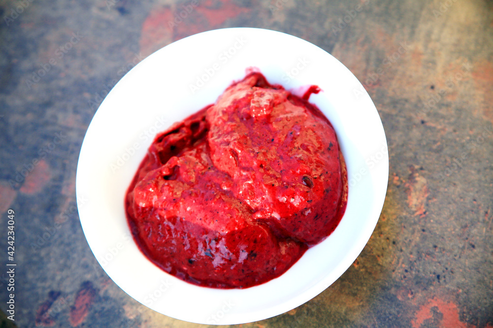 Himbeeren Nachspeise. Himbeeren Nachspeise.