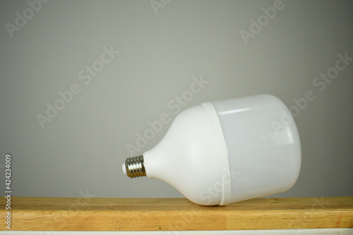 big white light bulb on white background