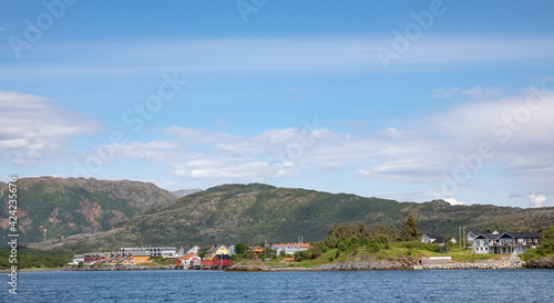 View of the bay of Mosvikran - ,Helgeland,Nordland county,Norway,scandinavia,Europe