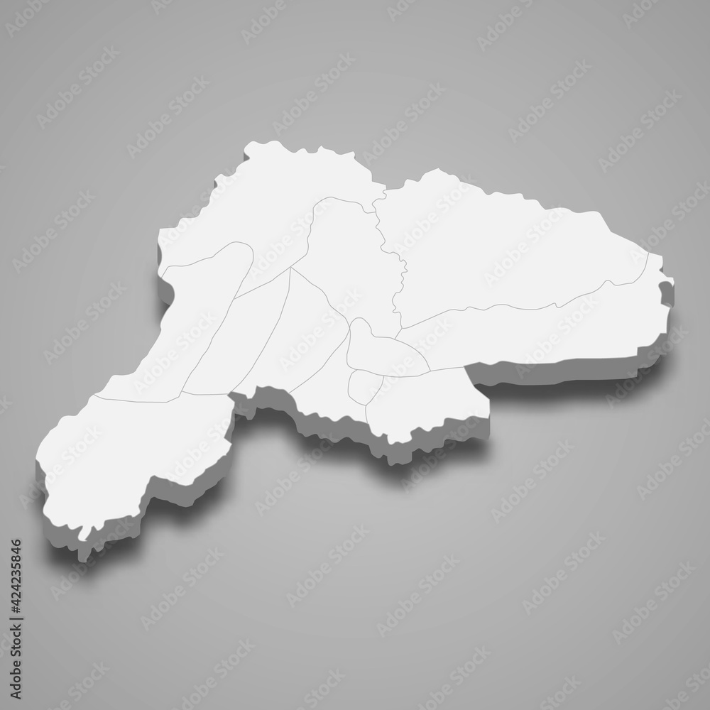 Fototapeta premium 3d isometric map of Vientiane is a Province of Laos