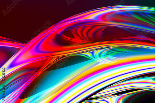 3D rendering of abstract background, corporate design, curves and swirls, colorful gradients, vivid web wallpaper